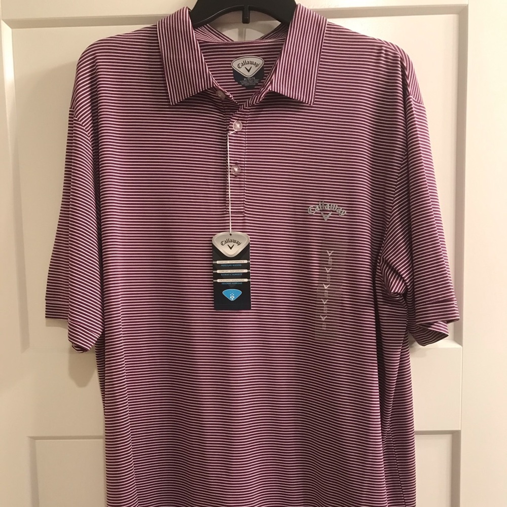 Men’s Callaway 3 Color Stripe Golf Polo XL